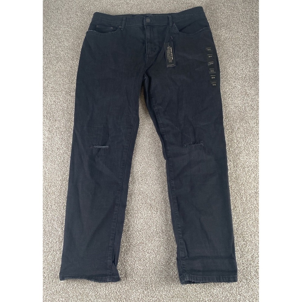 Banana Republic Girlfriend Lowrise Tapered Jeans Distressed Black 32/14 (36x30) - Picture 3 of 10